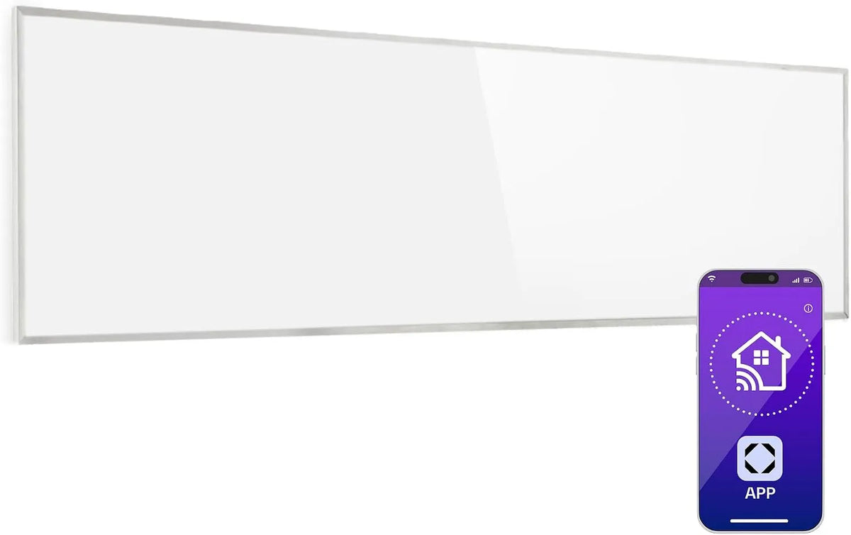 Klarstein radiateur CO2, Chauffage Infrarouge 300W, Panneau Chauffant Infrarouge, Salle de Bain, APP Mobile, Infrarouge Mural Intelligent
