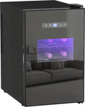 Homcom cave à vin, frigo vin contrôle de température 8-18°C, éclairage LED, finition noire, façade vitrée, écran tactile numérique