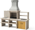 Barbecue MOVELAR Luxor Royal, beige- 284 x 70 x 262 cm, préfabriqué en bois et charbon, Réf: 3521/2, finition grise