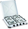 Plaque de cuisson KEMPER, puissance 4650 W, de cuisson gaz portable 4 feux, finition blanche laqué