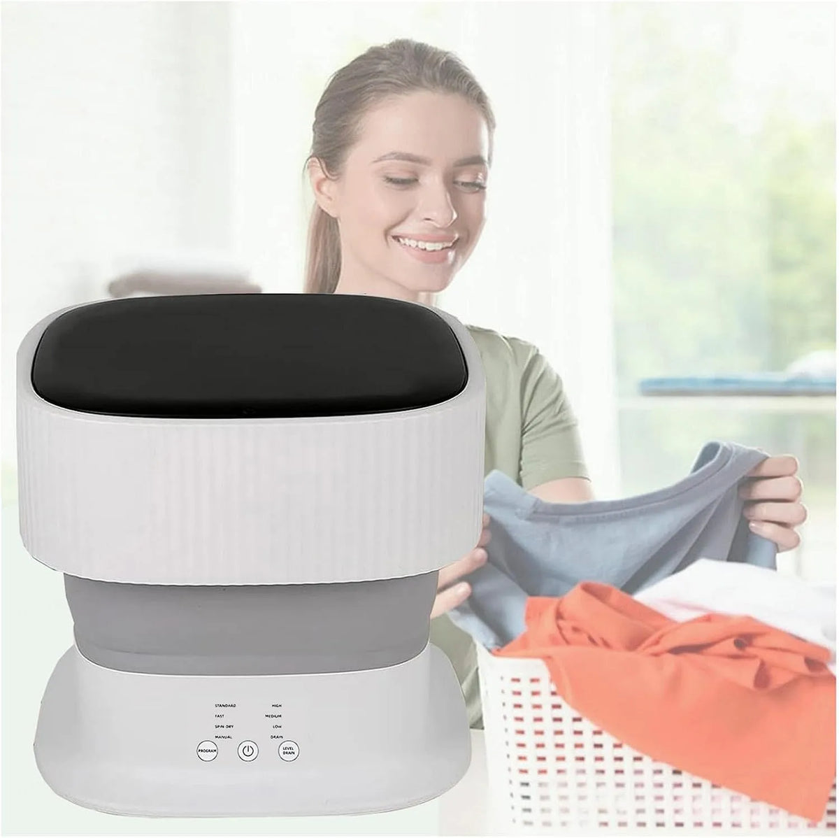 Lave-linge, Sous-VêTements, Voyage, Mini Lave Linge Portable avec 60w Haute Puissance,350RPM ， 9L Mini pour Camping-Car