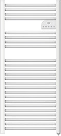 Radiateur, sèche serviettes électriques à inertie sèche barres rondes 750W thermostat programmable Cosyup Olen finition blanche