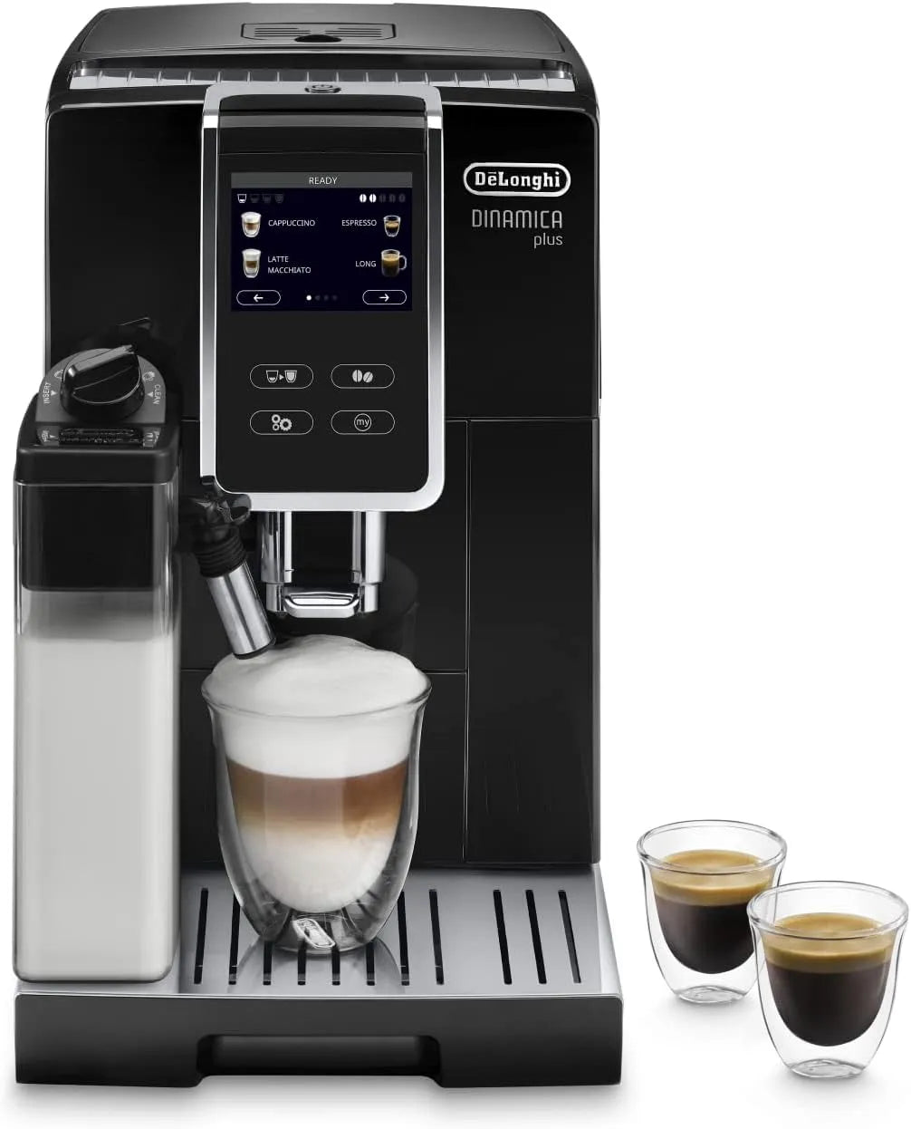 De'Longhi machine expresso ECAM 370.70 370.70.B, capacité 1.8l, Fonction My, Système LatteCrema, finition noire, Dinamica Plus.B, avec Broyeur