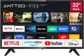 Smart TV AV32 DVB-T2 Antteq, 32 Pouces, largeur 80 cm, S2, avec Netflix, Prime Video, Disney+, Youtube, Rakuten TV