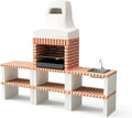 Barbecue M00353 MOVELAR, préfabriqué à bois et charbon en béton réfractaire modèle Pack 1 Nazca Orange, Cuisine extérieure pour jardin ou patio REF
