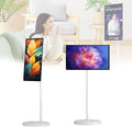Téléviseur 4+64GB, Portable 21,5 Pouces sans Fil sur roulettes, écran Tactile Android 13, Moniteur Intelligent avec Batterie Intégrée Et Rotation 360°
