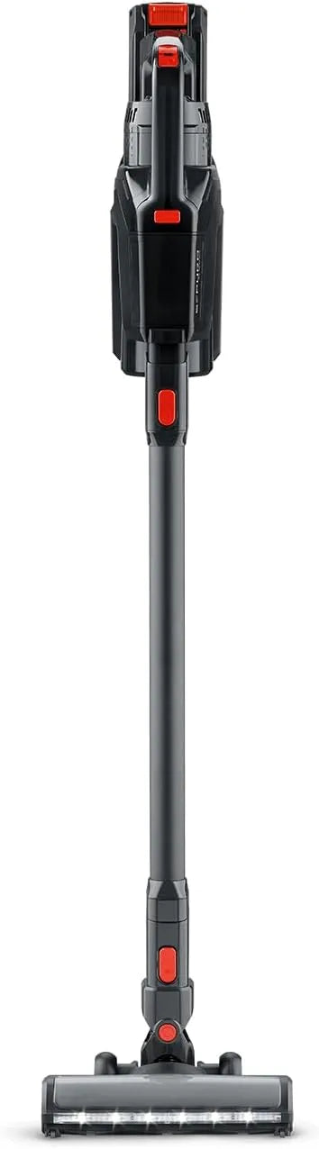 Severin aspirateur balai HV 7187, Aspirateur puissant éclairage LED intégré, finition noire, multifonction avec sac convertible sans sac, Rouge