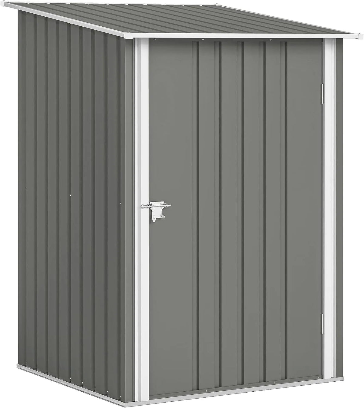 Abri de jardin Outsunny, Remise à Outils avec Porte battante verrouillable, 0,92 m² en Acier galvanisé, dimensions 100 x 104 x 160 cm, finition grise