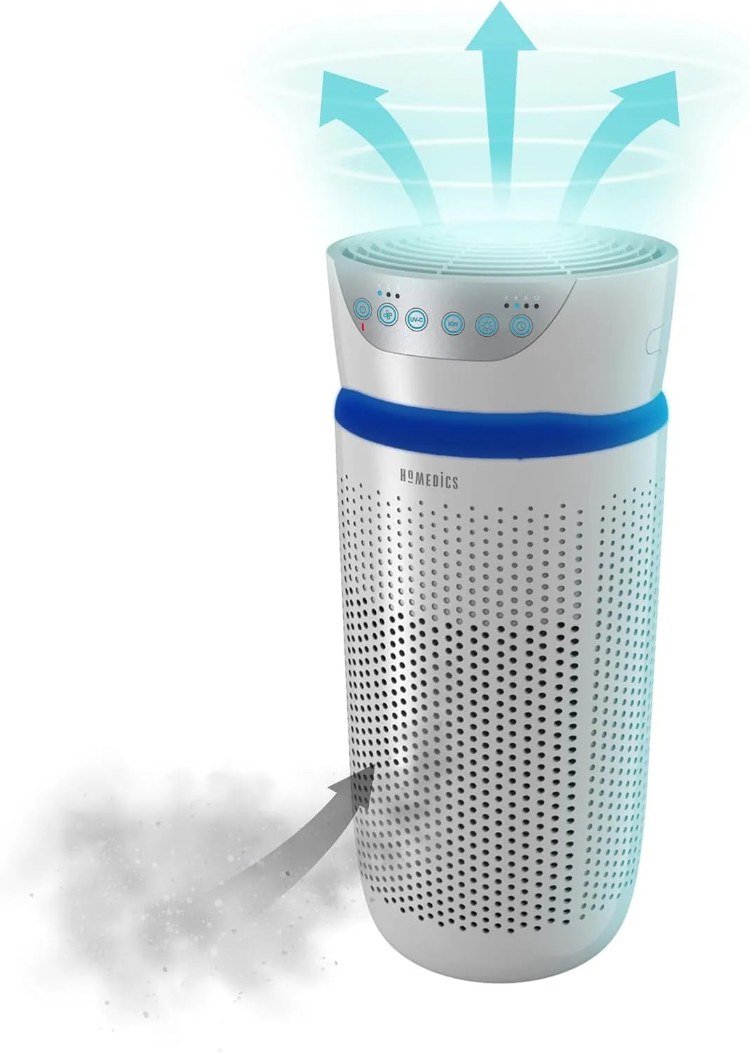 Purificateur d'air HoMedics, Filtre HEPA et Charbon Actif, Assainisseur Portable avec Mode Nuit silencieux, Élimine Allergènes, Bactéries, Fumé