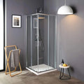 Kiamami Valentina, Luna, Cabine de douche 80x80 économique d'angle carrée avec verre de 4 mm