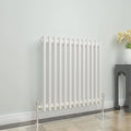 Radiateur, horizontal traditionnel à 2 colonnes finition blanche 600 x 605 mm Style moderne en fonte Chauffage central