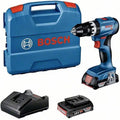 Bosch perceuse 18V-45 18V-20, Professional 18V System -visseuse à percussion sans-fil GSB, régime à vide 1 900 tr/min, avec 2 batteries 2,0 Ah