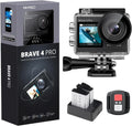 Modèle Sport 4K 20MP 1350 AKASO Caméra, WiFi Action Caméra sous-Marine 40M Ultra HD Stabilisateur, Brave 4 Pro, 1350 mAh