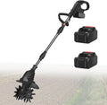 Motoculteur Black-FourBlades-2batteries, Sans Fil Avec Batterie 21V, Motobineuse Avec Profondeur De Travail De 25Cm Et Largeur De Travail De 20Cm