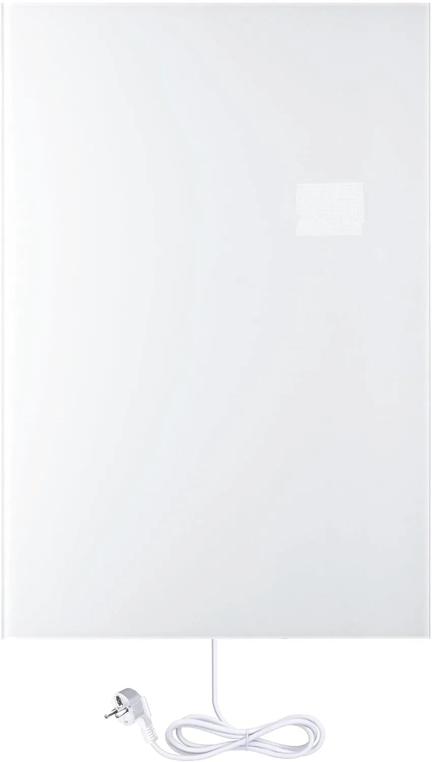 Radiateur, Panneau Rayonnant Électrique en verre céramique WarmlyYours, Puissance 600 Watts, 60cm x 90cm, Chaleur Infrarouge, Montage Mural