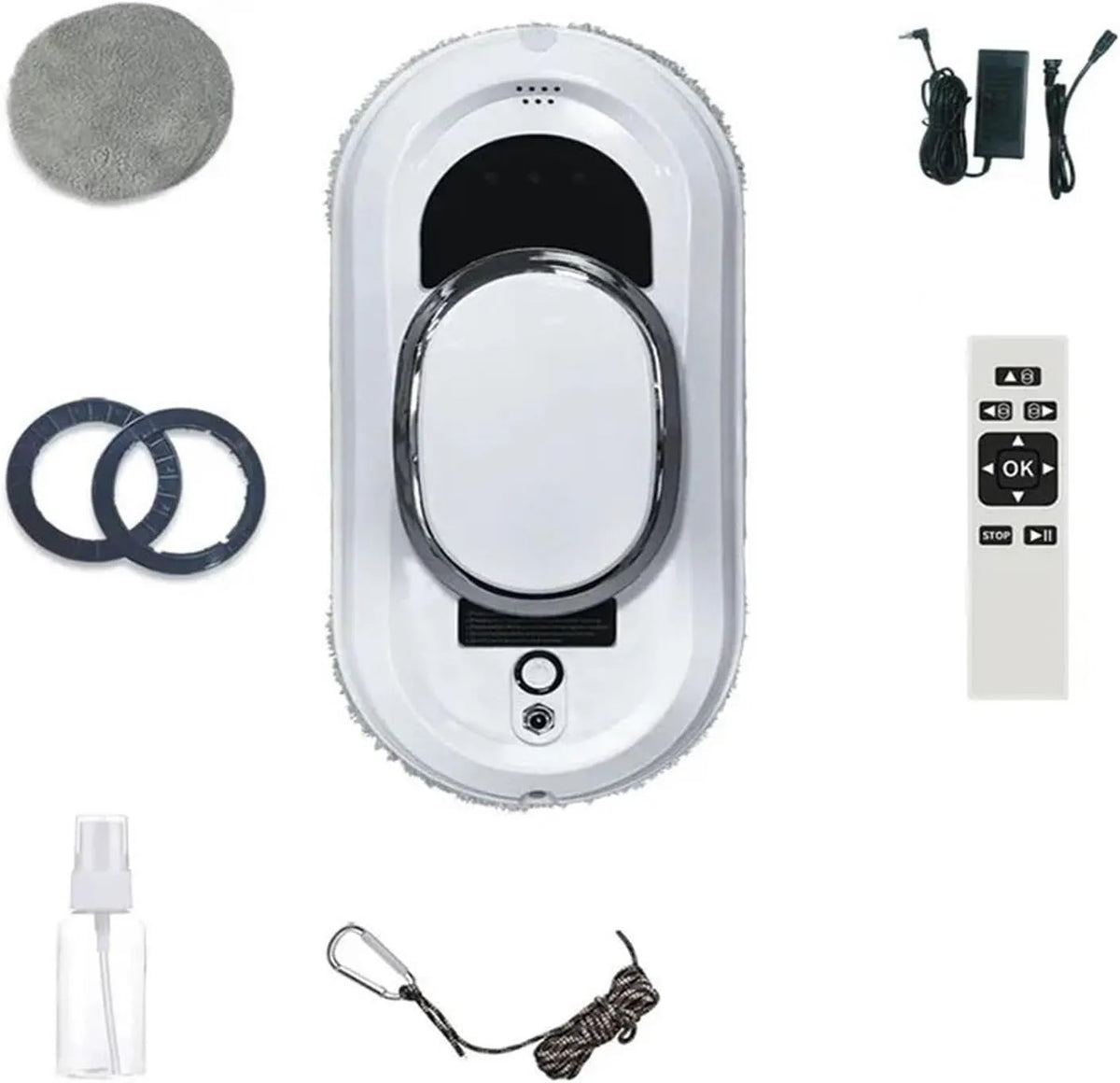 Aspirateur, Robot Nettoyeur De Vitres Électrique À Haute Aspiration, Télécommande, Anti-Chute, Nettoyage Efficace