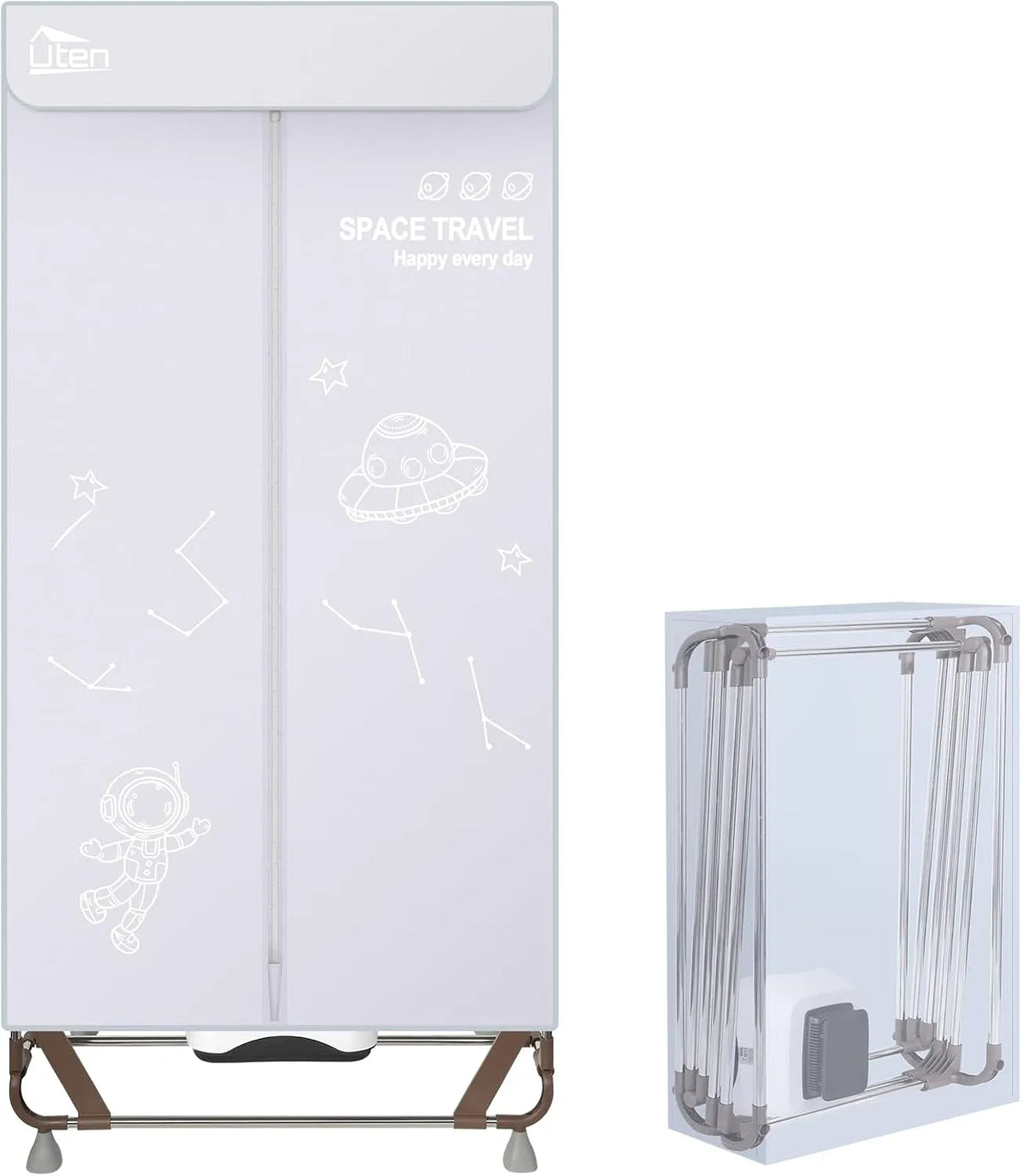 Armoire, puissance 1500 W Séchage Rapide, Capacité 15kg pour Maison et Dortoirs, Uten Sechoir Linge Electrique, finition grise
