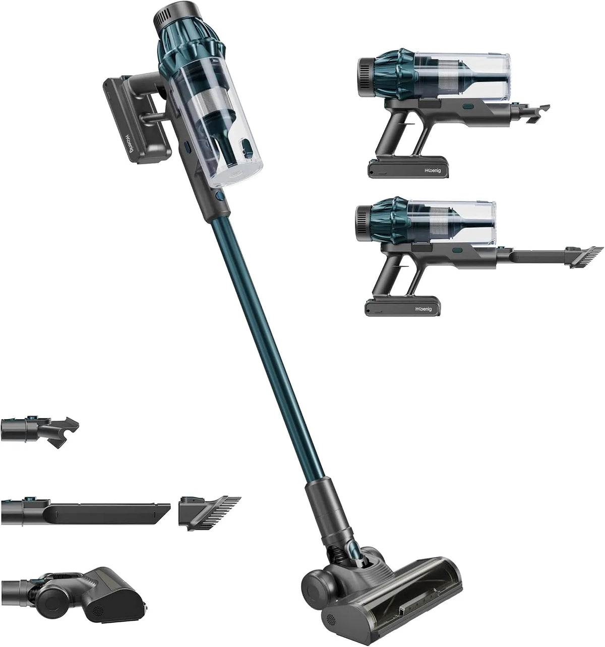 Aspirateur UPX32 H.Koenig, puissance 400W, 2 en 1 sans Fil, Autonome Jusqu'à 50 Min, 3 niveaux de vitesse d'Aspiration, Léger et Compact