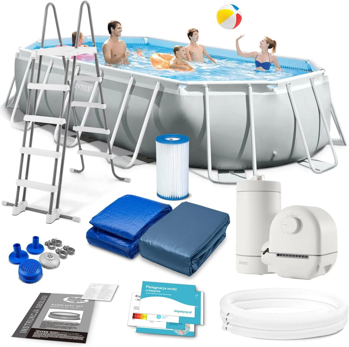 Intex kit Piscine Prism Frame Ovale Tubulaire, 1,22m, 5,03 x, 2,74 x