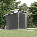 Abri de jardin, Anthracite 270 x 130 x 208,5 cm, en acier galvanisé, en métal pour matériel d'extérieur pour bûches et charbon, stockage utilitaire