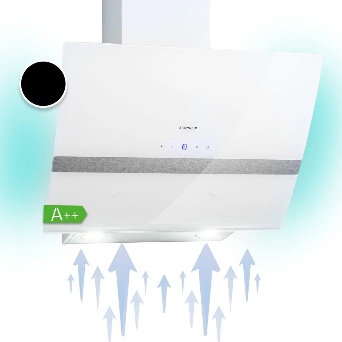 Klarstein hotte aspirante, Hotte Efficace avec Evacuation, Clara 60cm, Filtre de Hotte en Aluminium, Hottes de Cuisine Inclinées, Eclairage à LED