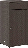 Armoire, de Patio à 2 Tiroirs et 2 Portes avec Pieds Surélevés, dimensions 55x55x111cm, de Rangement Extérieure en Osier