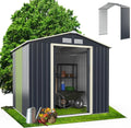 Abri de jardin RELAX4LIFE 4m2, Métal avec Porte Coulissante Toit en Pente