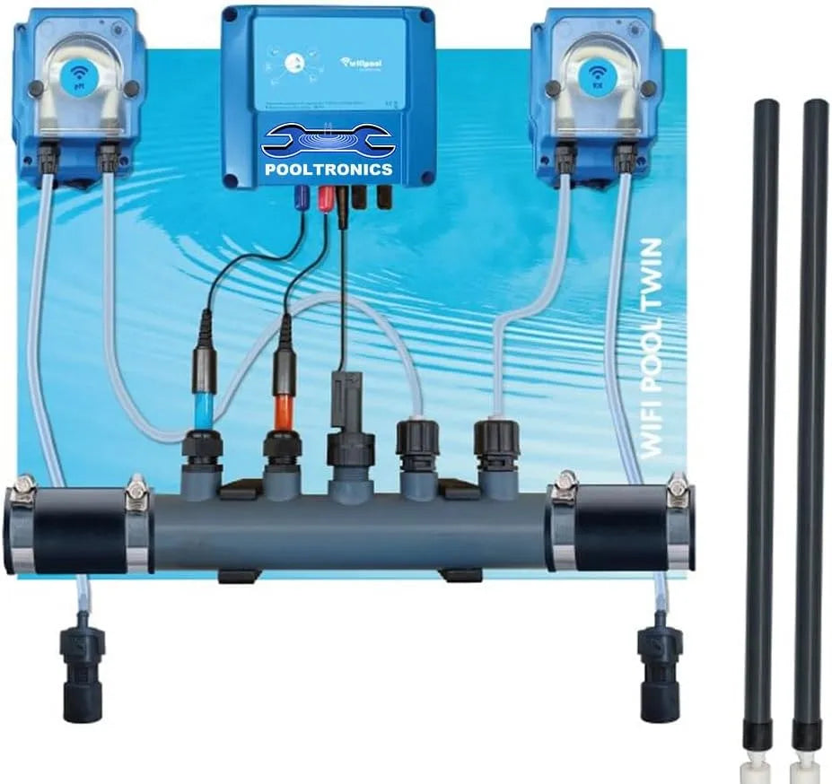 Chlore WiFi, avec système de Dosage de Chlore et pH pour Spa et Piscine Jusqu'à 150m³, Traitement Automatique de l'Eau