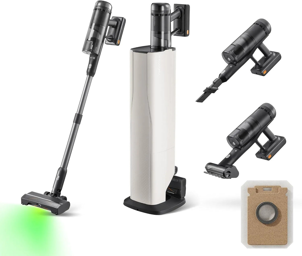 Roborock aspirateur balai H60 210AW 90Min, Hub Ultra sans Fil avec Station Auto-Vide, 140° Lumière Verte, Brosse Anti-Enmêlement, Affichage LED