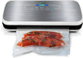 À Sceller Sous Vide NutriChef Machine, Système de Scellage Automatique pour Aliments Secs et Humides, Inclut des Sacs de Vide, finition argentéeé
