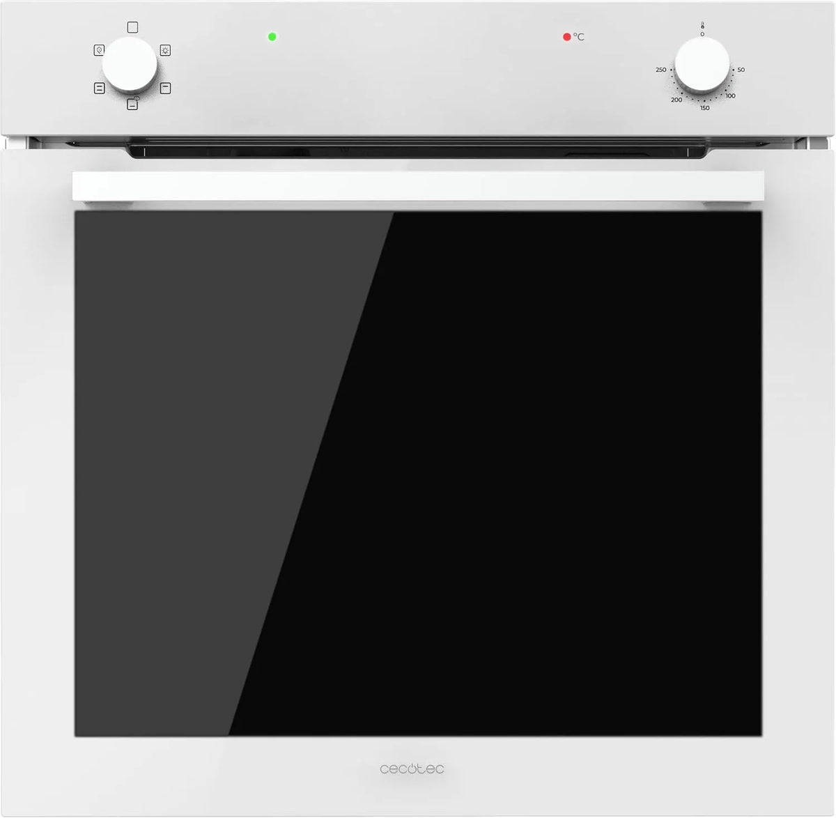 Cecotec four C126400, Intégrable Multifonction Conventionnel de 80L Bolero Hexa Glass White. 2800W, 5 Fonctions, Basse Consommation, Steam Assist