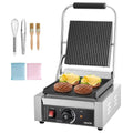 Vevor gril, Panini Électrique 1800 W, Presse à Panini avec Plaque Émaillée Plate de 22x23 cm, Appareil à Sandwich en Inox, pour Hamburger, Steak