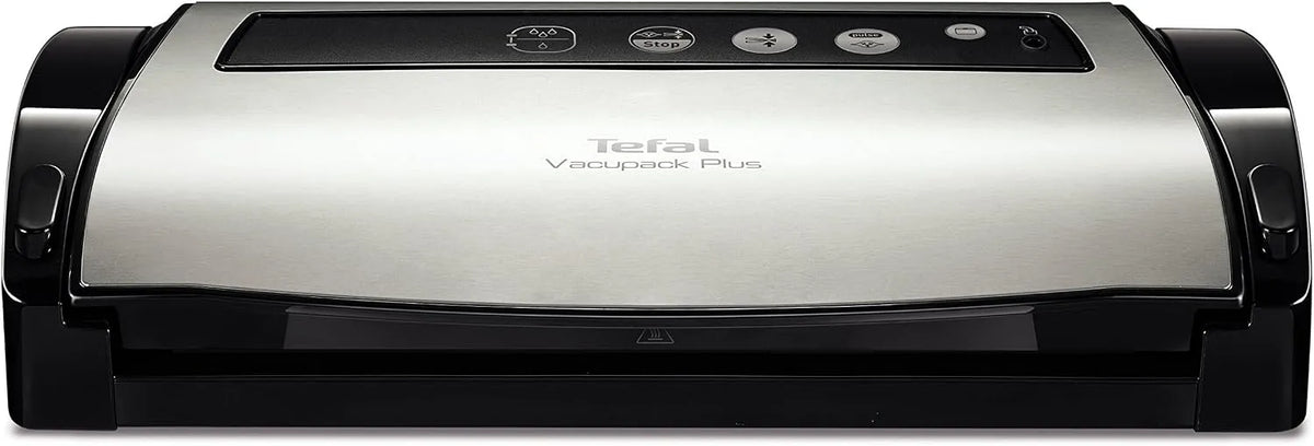 Tefal modèle VT2560PR, Vacupack Plus Machine à emballer sous vide en acier inoxydable, 2 rouleaux inclus, avec fonction de scellage et d'arrêt