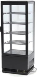 Vitrine Réfrigérée Générique Mini, 4 Faces Vitrées, +12°C, Froid Ventilé, Idéale pour Boissons, Disponible en finition noire ou finition blanche