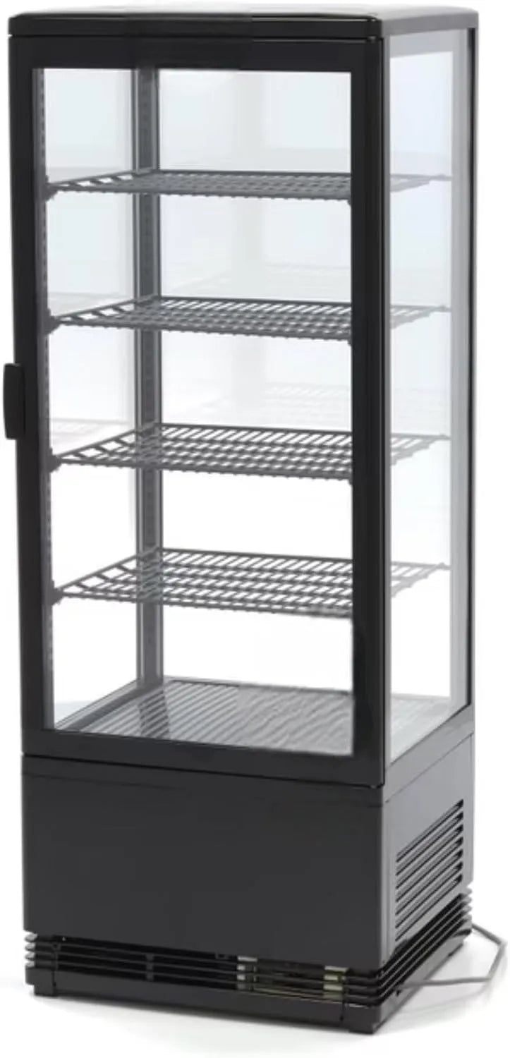 Vitrine Réfrigérée Générique Mini, 4 Faces Vitrées, +12°C, Froid Ventilé, Idéale pour Boissons, Disponible en finition noire ou finition blanche