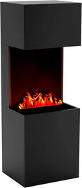 Cheminée électrique, avec Flammes 3D LED réalistes, Opti-Myst 500, finition noire, Effet crépitant, dimensions 60x170x50 cm, télécommande