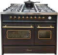 Cuisinière à gaz, GCH E 916 Bl R 90 cm avec four électrique Range Coocker 89L, puissance 4 kW WOK, 8 fonctions, 5 brûleurs de, Air chaud, Grill