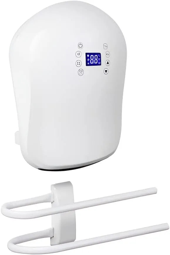 Sèche-serviettes 24h IP24 DREXON, Double Barre Porte-Serviettes Indépendante, Thermostat Électronique, Salle de Bain, Soufflant Électrique 2000 W