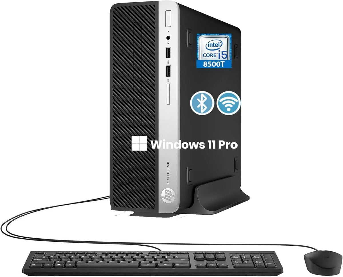 HP ProDesk 400 G5 SFF Ordinateur de Bureau i5-8500 3.0GHz Win11, Intel Core 6-Core, 8 Go de RAM, 256 Go de SSD, Clavier QWERTY US, Reconditionné