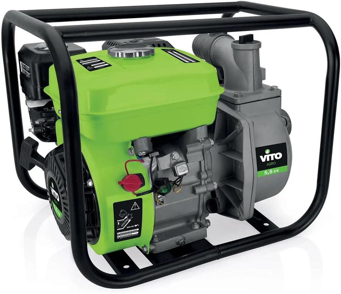 Pompe VITO, h Raccord 50 mm, à Eau Thermique 5.5 CV 163 cm³ Motopompe Autonomie 3h Débit 30m³, largeur 163 cm, 30m³/h
