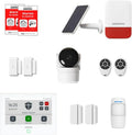 Daewoo Security Smart Protect Essential, Sirène Extérieure Solaire et 4 Contacteurs de Porte, Pack Alarme Maison Connectée avec Caméra HD