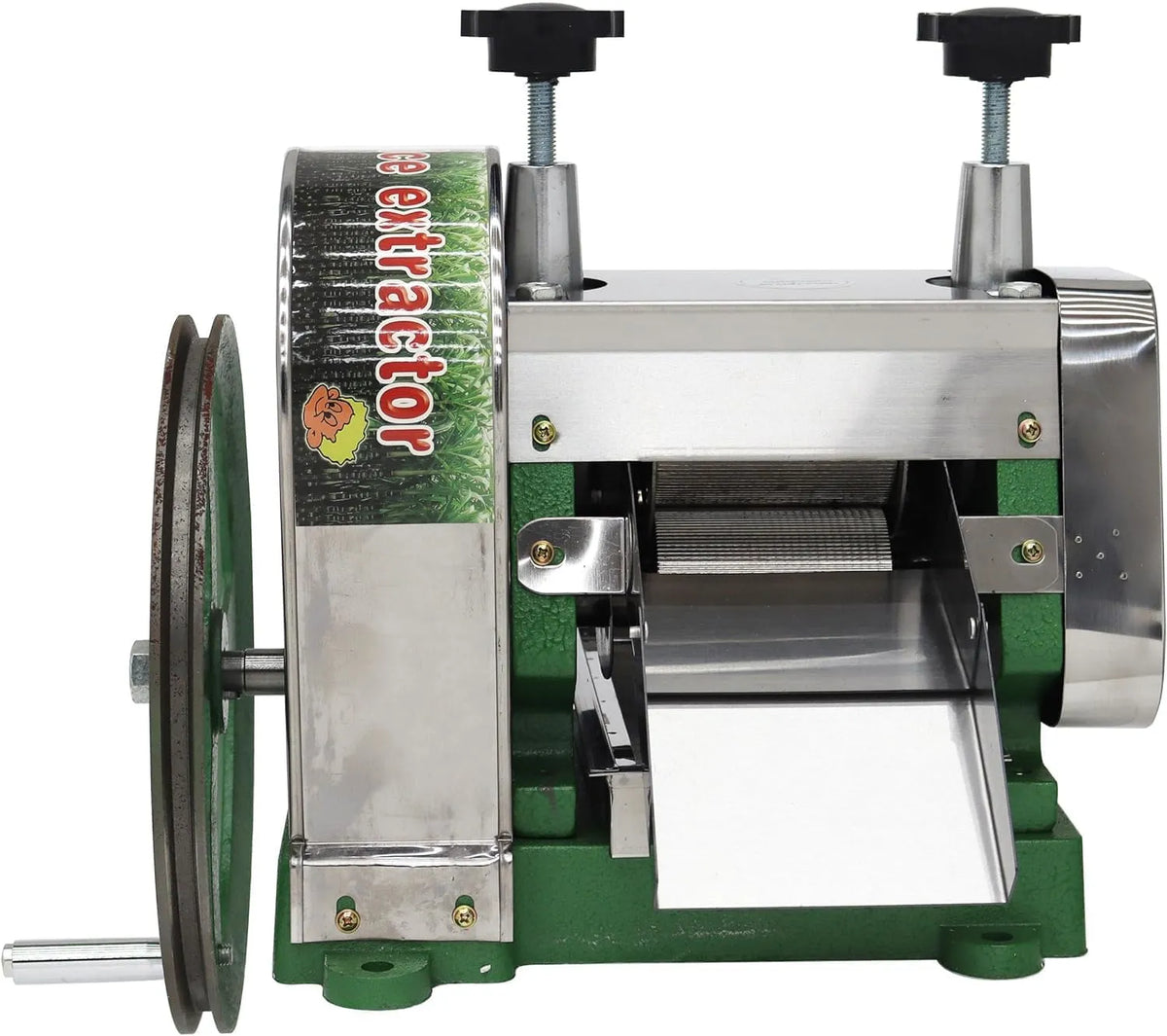 Machine à, jus de Canne à Sucre Manuelle en Acier Inoxydable à 3 Rouleaux, avec Grande manivelle et 2 Couteaux à éplucher