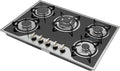 Cuisinière à gaz, avec 5 brûleurs, 2000 PA, dimensions 77,5 x 51 x 6,5 cm, contrôle du feu à 180°, efficacité thermique 63 %, GPL, gaz naturel