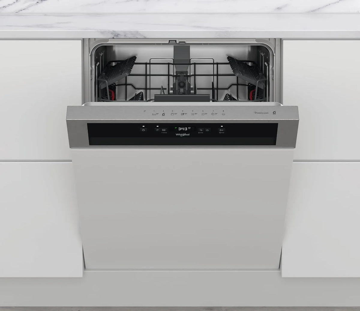 Whirlpool lave-vaisselle WB 6020 P, semi-encastré: Couleur inox, grande capacité