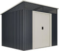 Abri de jardin 6m2, Métal 4 Stark avec fenêtre, dimensions 194x239x203cm, Porte coulissante Double, Toit Plat, Cabane extérieur