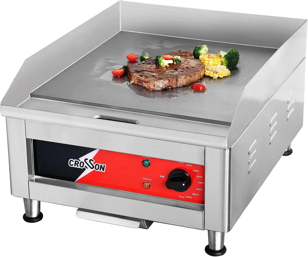 Plaque de cuisson CROSSON 40 EG-400C, * 40CM chauffante électrique commerciale, puissance 2500W, * 40CM modèle, gril plat, EU