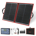 Panneau Solaire 100W 18V Pliable Portable Monocristallin DOKIO Kit, 2 ports USB, Avec régulateur de charge solaire, bateau, pour batteries 12V