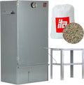 Fumoir 7005 ITA, 81 cm avec 3 étages, Ensemble fumeur avec table, Armoire à fumer avec thermomètre, Acier inoxydable, Qualité UE