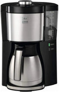 Melitta cafetière 1025-16, réservoir d'eau amovible et programme de détartrage, LOOK Therm Perfection filtre isotherme, 10 à 15 tasses, finition noire