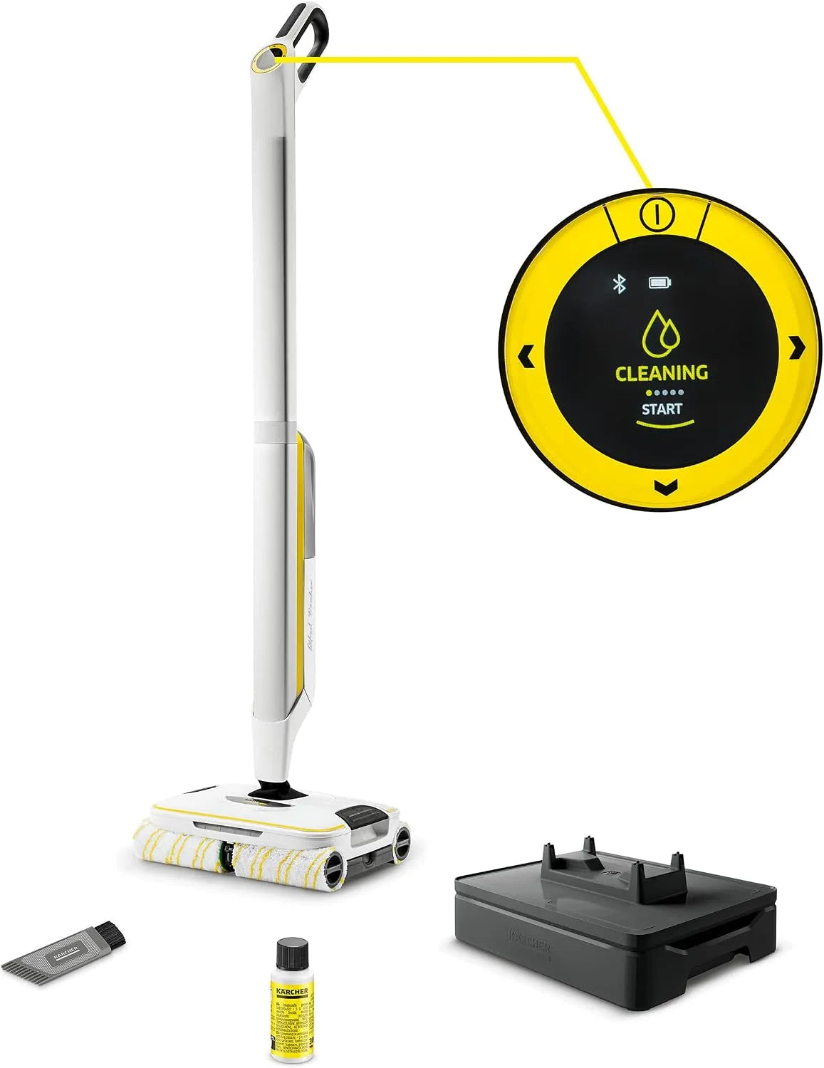 Kärcher, 4 Rouleaux Microfibres, Surface Nettoyée par Charge: env. 230 m², Connecté, Nettoyeur de Sols Durs Intelligent FC 8 Smart Signature Line